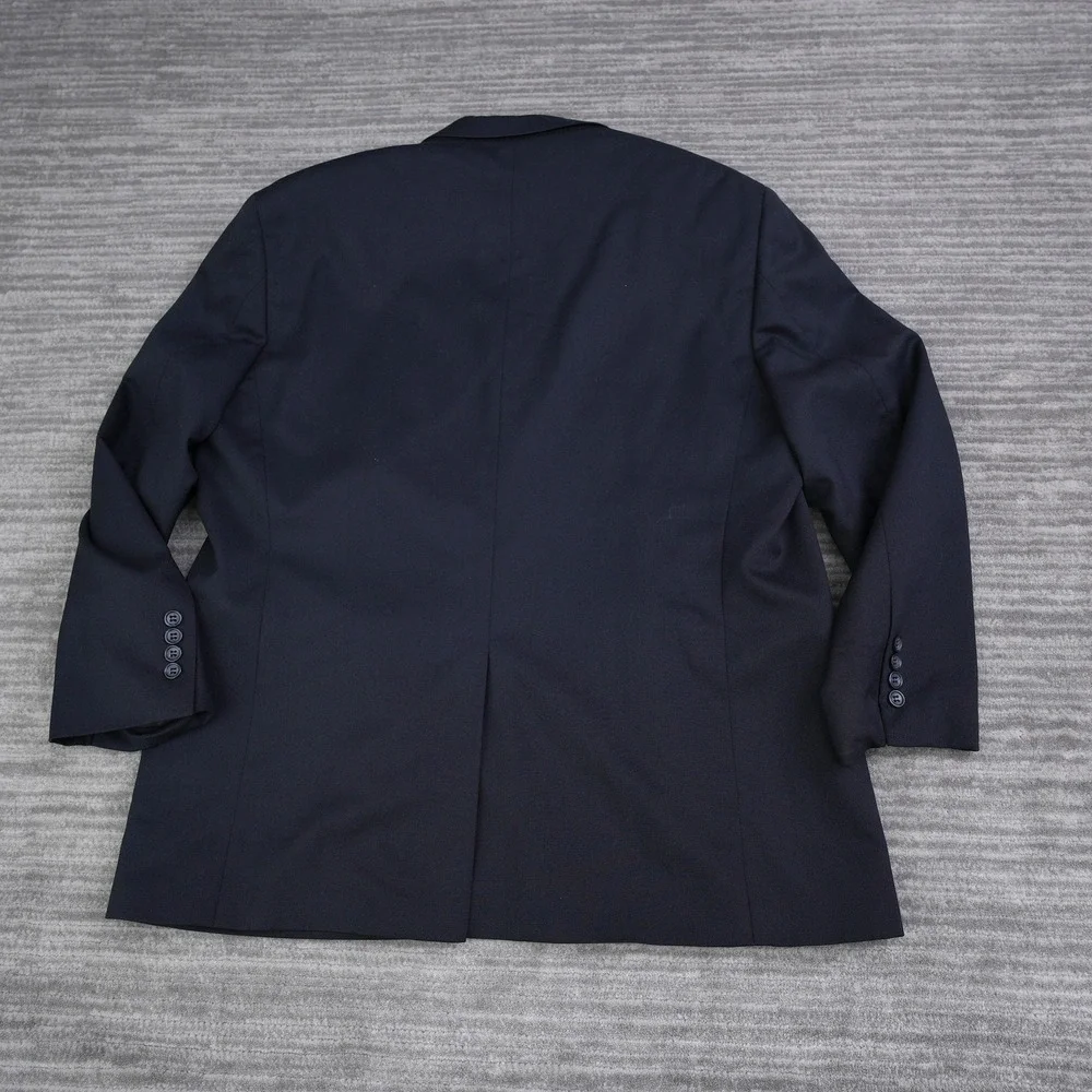 Joseph & Feiss International Mens 44 Short Navy Blue 100% Wool Blazer Sport Coat
